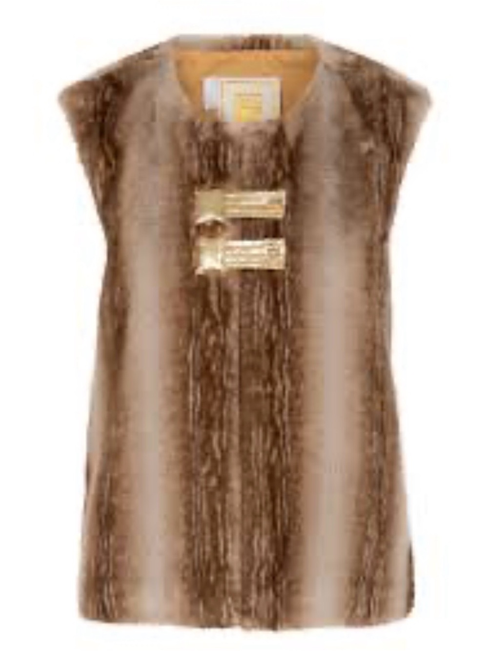 EMILY MCCARTHY - Roxy faux Fur Vest with Gold NWT